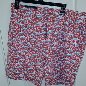 Vineyard Vines Salmon and Sky Blue Fish Pattern Shorts (Brand New)